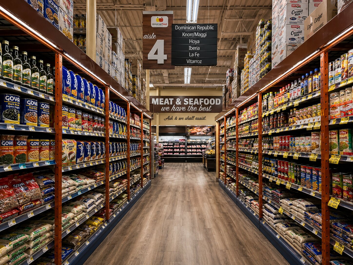 International grocery aisle at Universal Food Markets