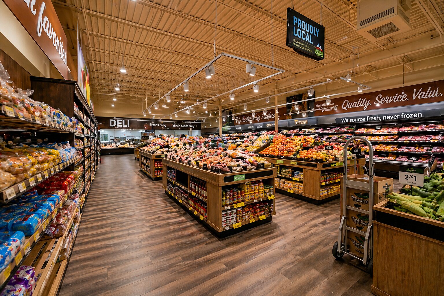 Fresh produce department at Universal Food Markets